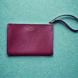 Kate Spade Burgundy Wristlet